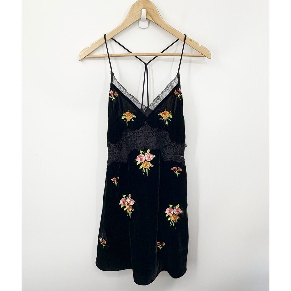Topshop Velvet Babydoll Slip Dress Women 6 Whimsigoth Y2K Fairy Grunge Romantic